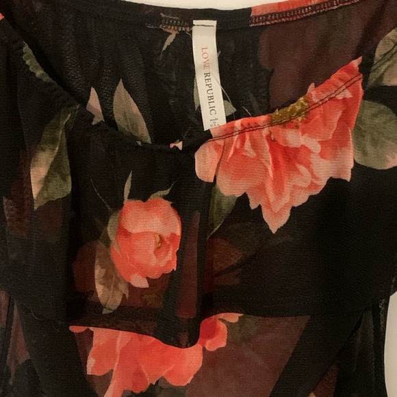🆕LOVE❤️REPUBLIC|Black🌺Floral Mesh Body Suit M - Picture 4 of 4